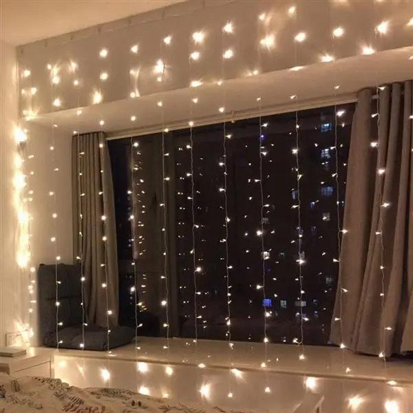 

3M x 3M 300-LED Warm White Light Romantic Christmas Wedding Outdoor Decoration Curtain String Light