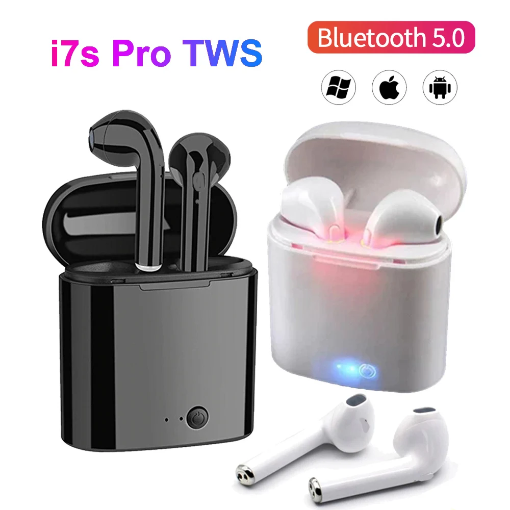 Новинка 2021 Беспроводная Bluetooth гарнитура i7s Tws мини стереонаушники с басами