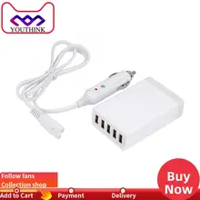 Зарядное устройство с 5 портами USB, адаптер питания, автомобильное зарядное устройство с умным охлаждением, быстрое зарядное устройство для смартфонов, планшетов, MP4, зарядка для путешествий