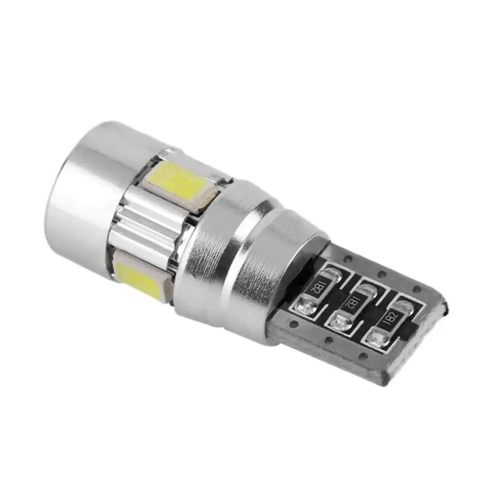 10 PCS CANBUS ERROR FREE 5630 Projector Lens 6SMD Bulbs W5W 194 168 White Long Lasting Led Lamp 50000 Hour Signal Lamp