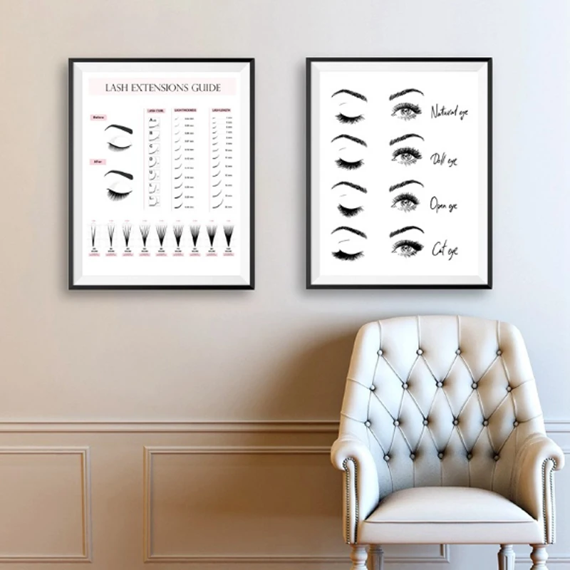 Лидер продаж 1 шт. постеры и принты для наращивания ресниц настенный
