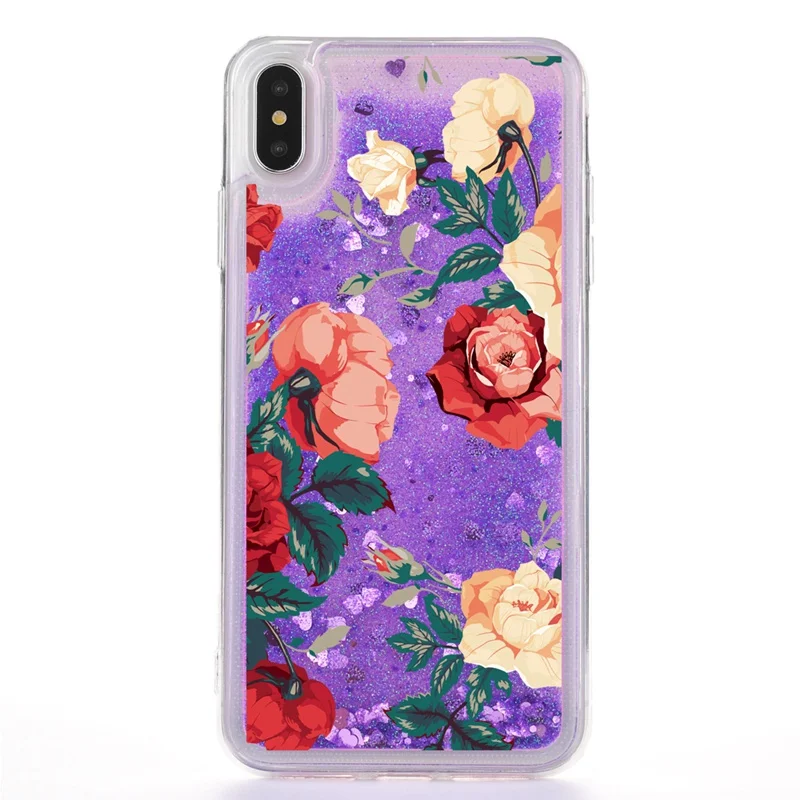 Новое поступление, Жидкий чехол с цветами для Xiaomi Redmi Note 7, чехол для Redmi Note 7 Pro 7 S, блестящий чехол для Redmi Note 7, чехол для Redmi 7A - Цвет: Rose flower-purple