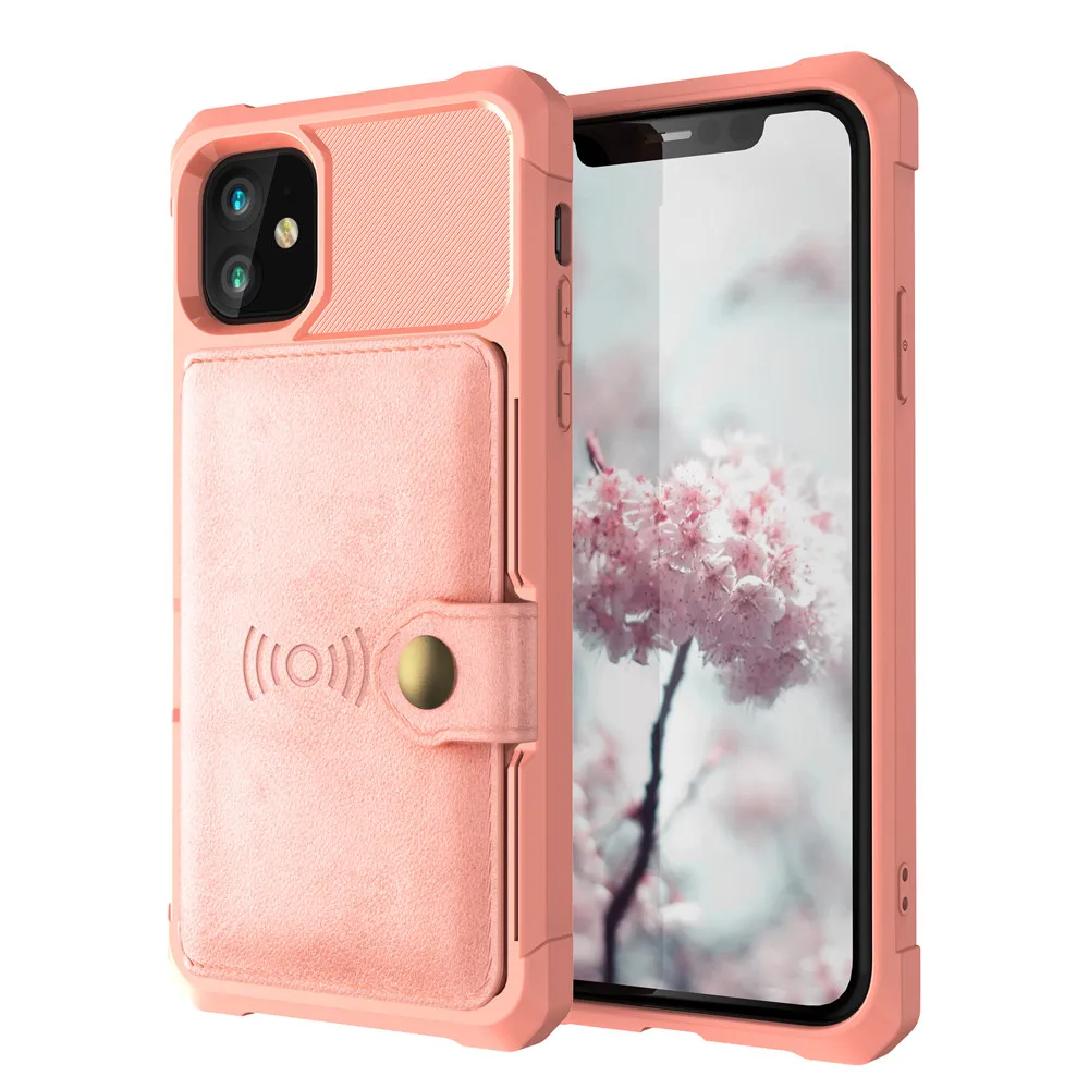 Rose Gold Чехол-бумажник с магнитной адсорбцией для iPhone 11, чехол для iPhone 11 Pro 11 Pro Max, кожаный чехол, защитный чехол, защита 19Sep - Цвет: Rose Gold