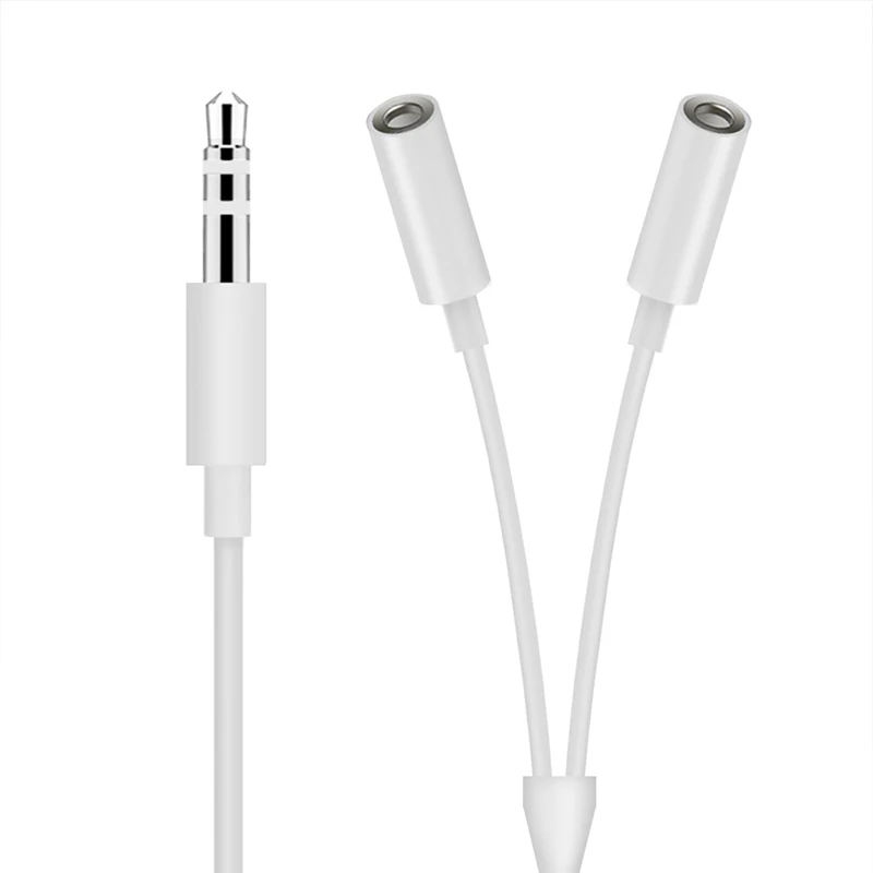 18cm Audio Extension Cable 3.5mm Jack Male to Double Ports Female