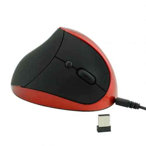Red Wired Mouse Эргономичная Вертикальная беспроводная мышь для ПК и ноутбука, 2,4 ГГц, Беспроводная игровая мышь, USB мышь с ковриком на запястье для ПК и ноутбука - Цвет: Red Wired Mouse
