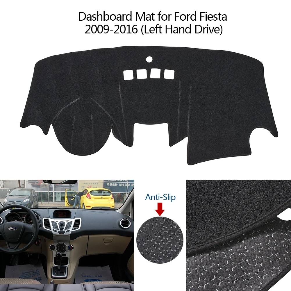 tapete para Ford Fiesta 2009-2016, sem Head-up Display, protetor solar
