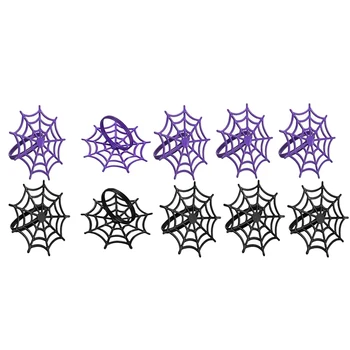 

10 Pieces Halloween Spider Web Napkin Rings Set,for Halloween Costume Theme Party Supplies,Accessories,Table Decorations