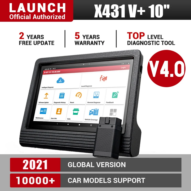 Оригинальный Launch X431 V + 10 дюймовый планшет профессиональный автомобильный
