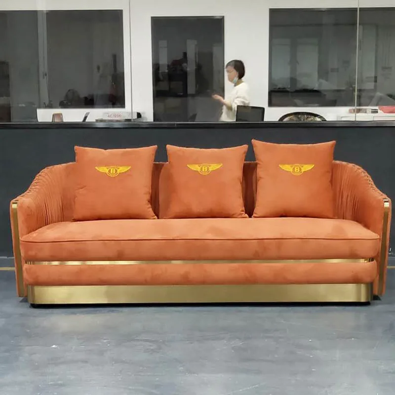 

Italian Minimalist Luxury Fabric Sofa Furniture Faux Leather Custom Fashion Flannel Sofa