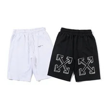 OFF-WHITE напечатаны стрелы хлопок Лето Пять мужские повседневные шорты