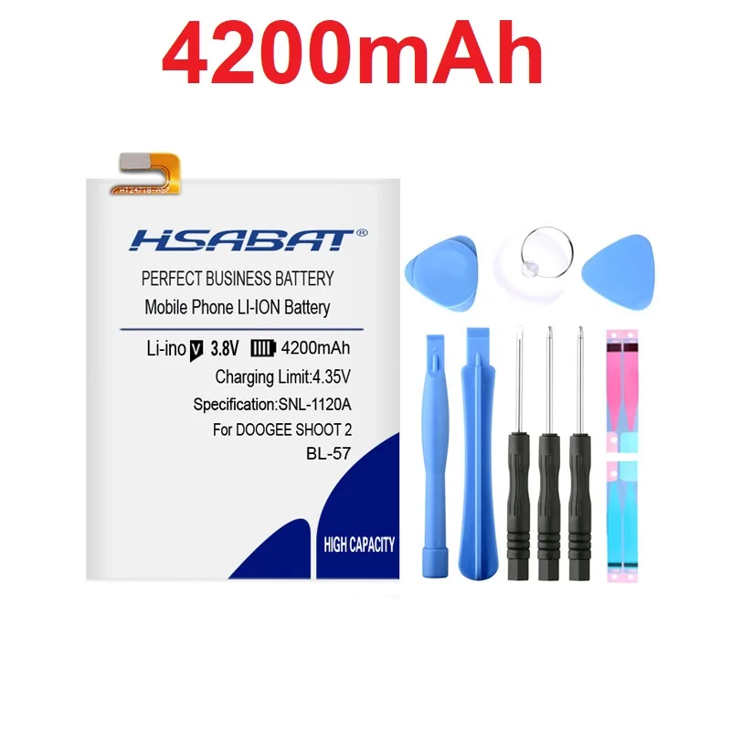 HSABAT BL-57 4200mAh батареи Для Doogee Shoot2 Shoot 2 высокой емкости батареи телефона