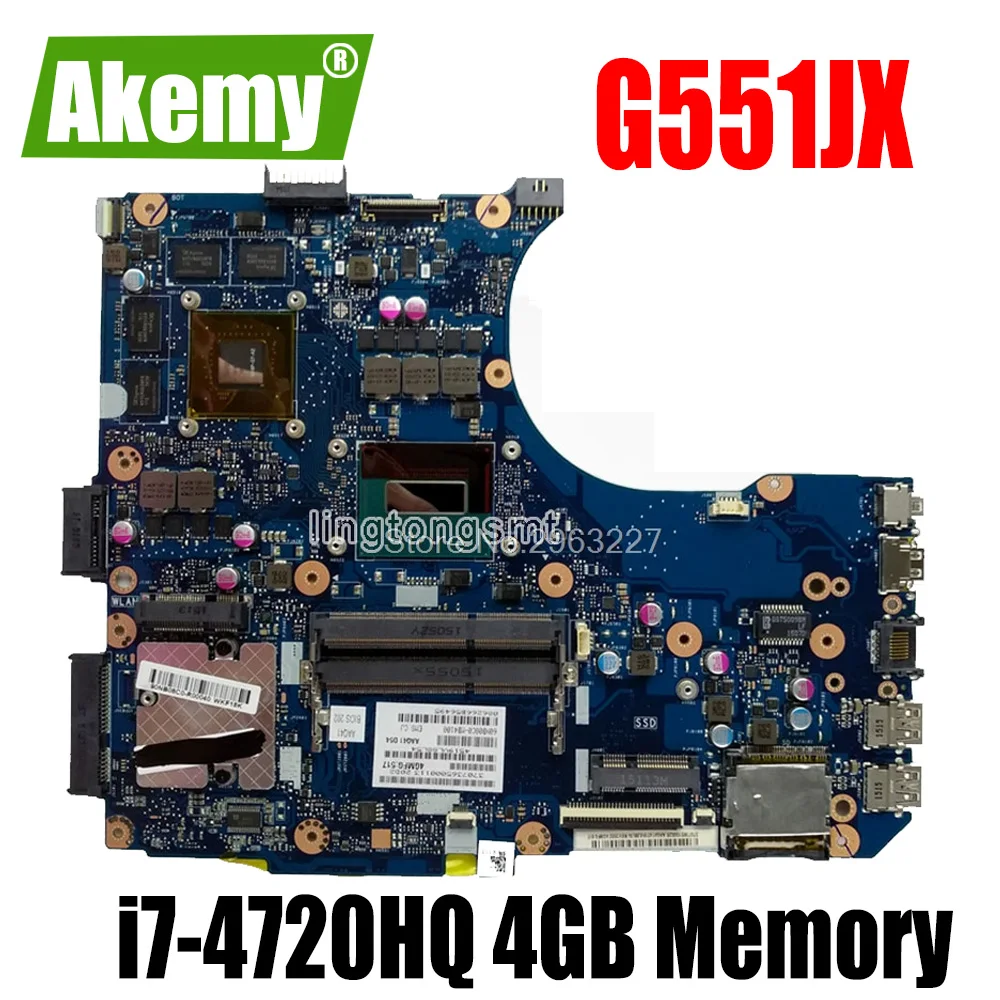 G551JX материнская плата i7-4720HQ GTX 950 для For Asus G551J G551JW ноутбука тест материнской платы