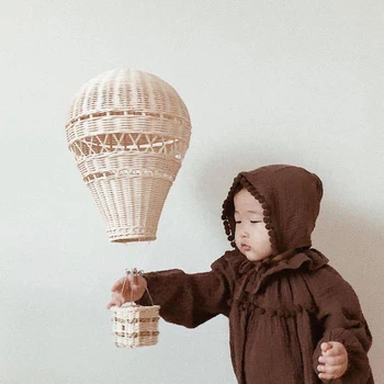 

Hand-woven rattan Hot Air Balloon Kids Room Wall Decorations Nursery Decor Photo Props Christmas Ornaments