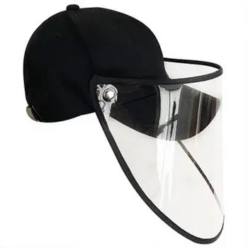 

Unisex Anti-saliva Baseball Hat Foldable Removable PVC Mask Protective Cap Casual Summer New Hats Women Sun Cap