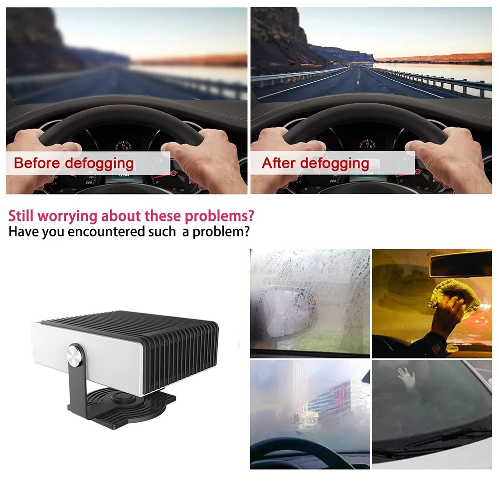 12V Universal Car Heater Defroster Heaters Portable Winter Warm Car Accessories