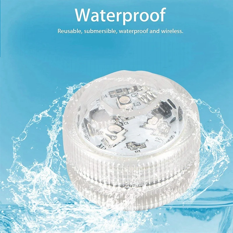 10Pc Submersible LED Lights Waterproof Color Remote Lamp for Wedding Party Decor Fish Tank Lights