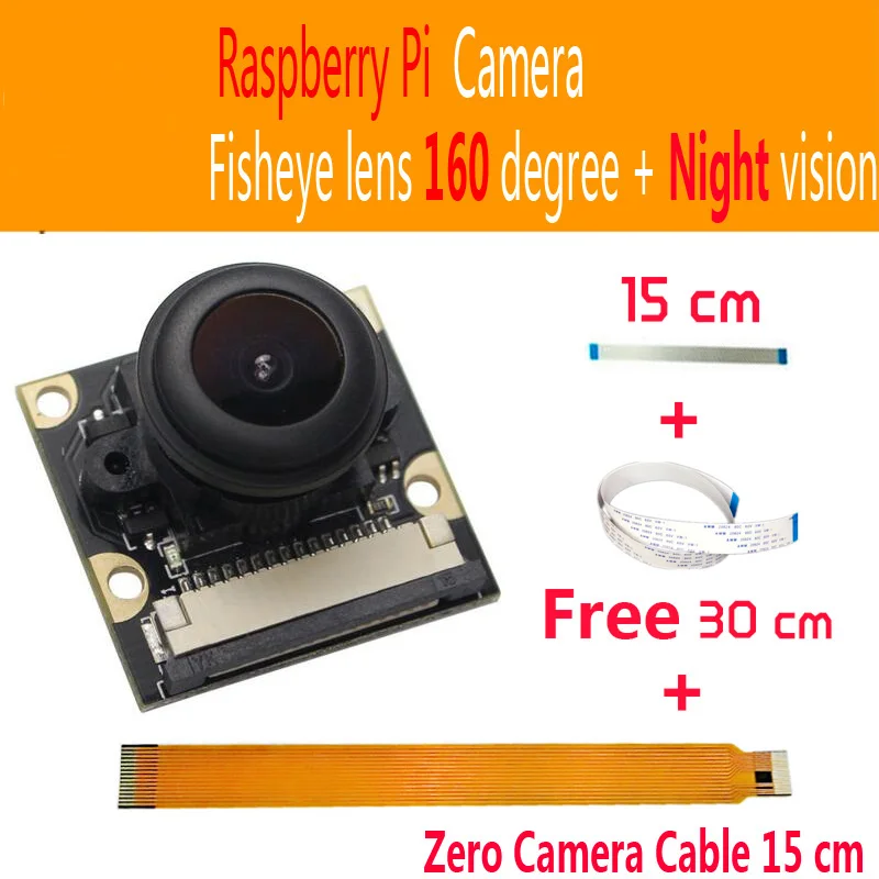 Raspberry Pi Camera Module 5MP Wide Angle fisheye 160 +Night Vision  Surveillance Lenses 1080p for Raspberry pi zero 3B+ 4B pi0 W - AliExpress