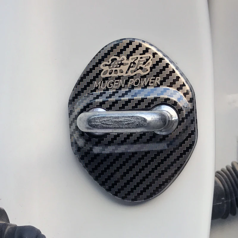 Отделка дверного замка из углеродного волокна Защитный чехол Для Mugen power Honda Civic Accord CRV Hrv Jazz аксессуары для стайлинга автомобилей