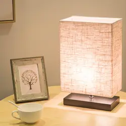 Современный Простой прямоугольный стол лампы деревянное основание Спальня прикроватная LED-лампа японский настольная лампа для учебы