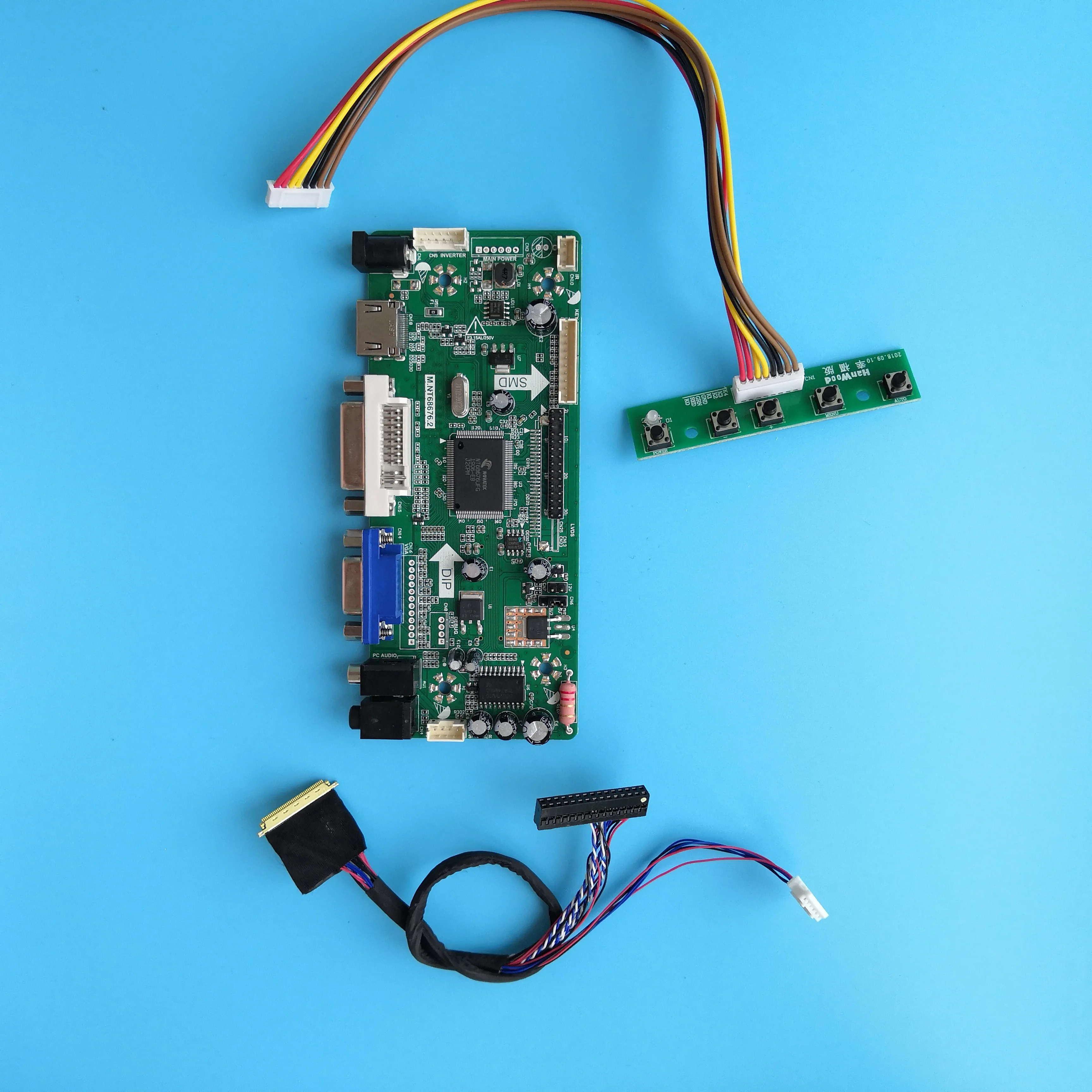

DVI светодиодный VGA набор для платы ЖК-контроллер драйвер карты DIY для B140XW03 V2 1366X768 14 "панель HDMI монитор M. N68676 экран