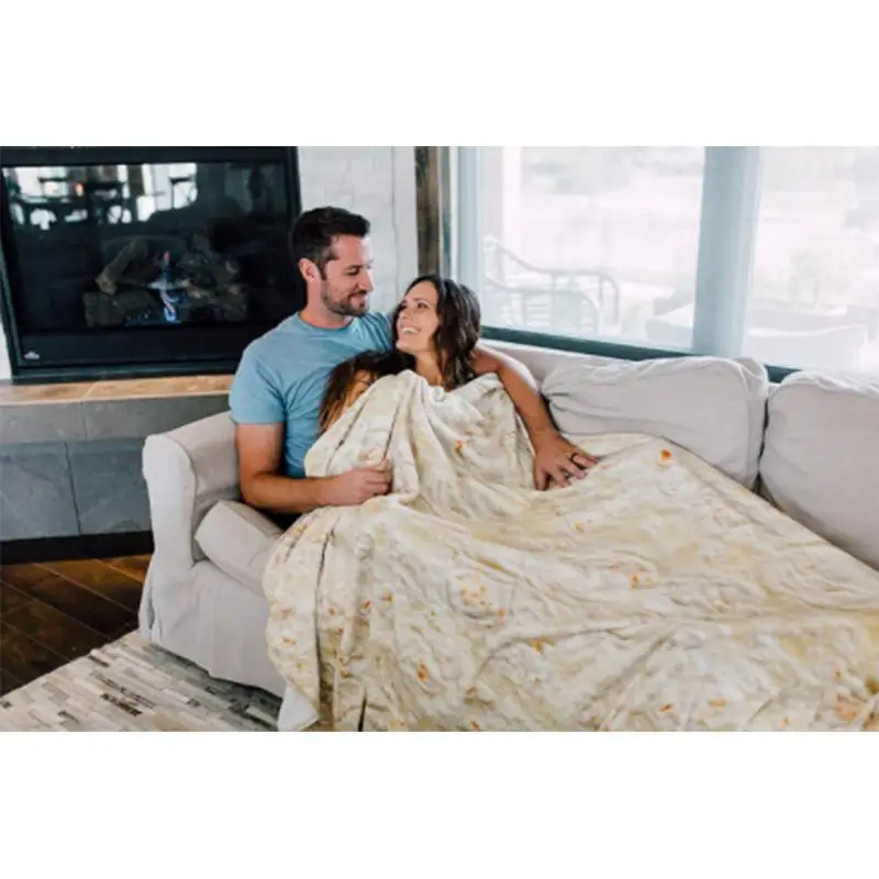 Burrito Funny Blanket Creative Blanket Throw Tortilla Texture Super Soft Fleece Throw Blanket for Office Sofa Soft Fleece Decke