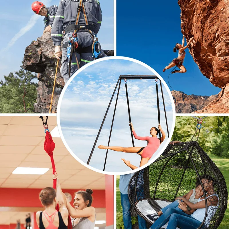 Rope Fiah30kn Aluminum Triangular Swivel For Rock Climbing & Aerial Yoga