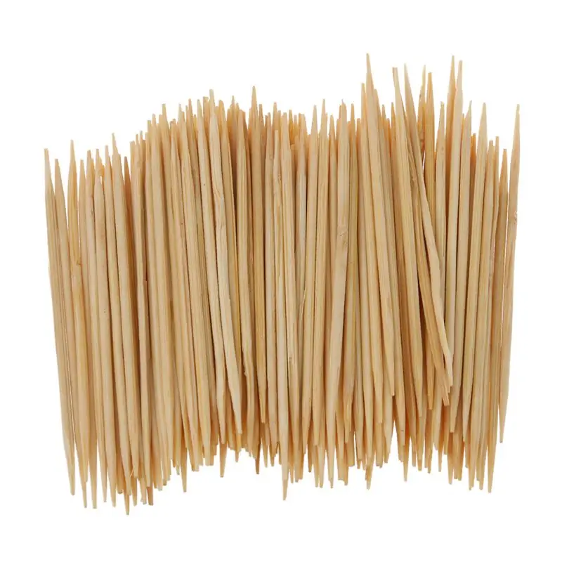 200 pcs Home Restaurant Head Double Bamboo Toothpick, 6,4 cm long