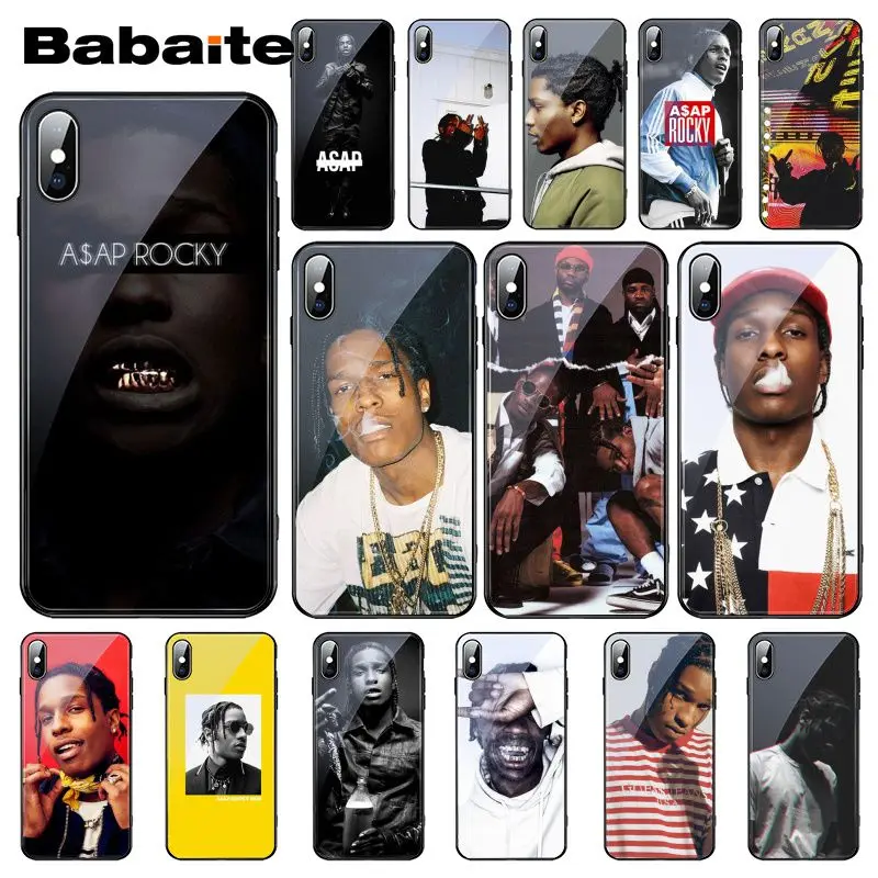 

Babaite ASAP Rocky Rapper Star Smoking Tempered Glass Phone Case For iphone 11 Pro XS MAX XR 8 X 7 6S 6 Plus