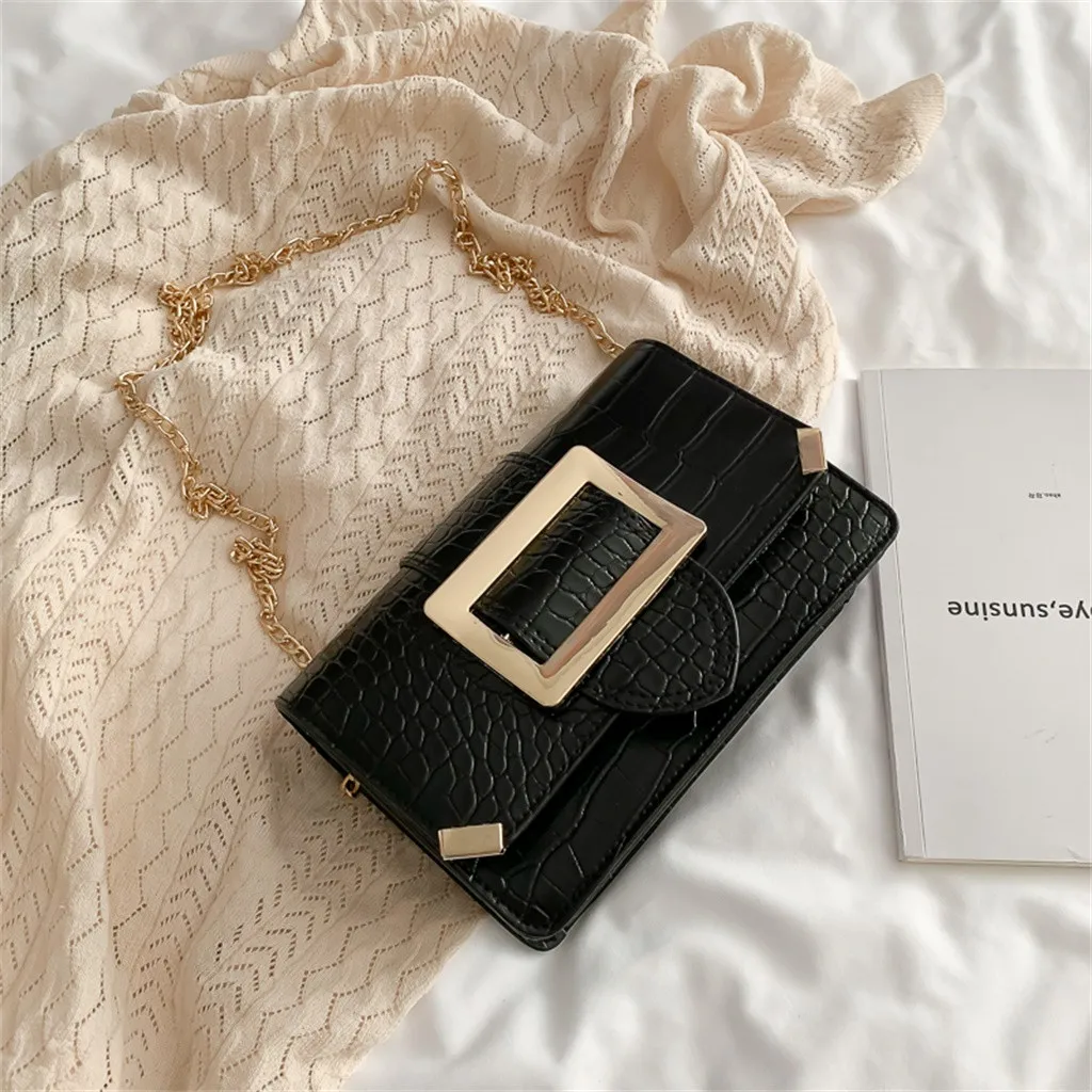 

Luxury Alligator Leather Clutch Shoulder Cross-body Bag Small Crocodile Pattern Pu Leather Clutch Chain Messenger Bags сумка