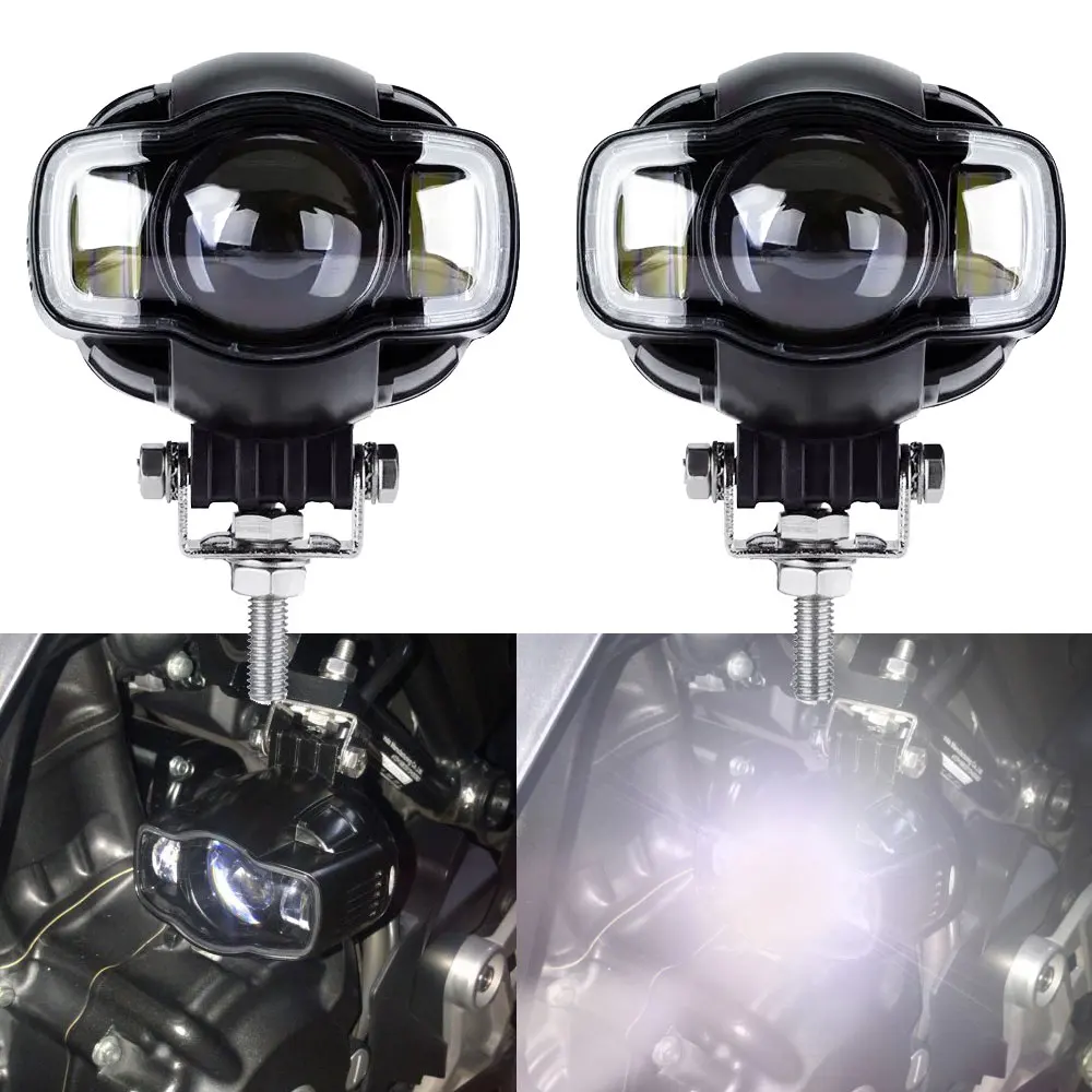 Универсальный мотоциклетный противотуманный светильник 22-40 мм IP65 светодиодный головной светильник с зарядным устройством USB для Yamaha Kawasaki BMW Honda KTM Harley ATV UTV