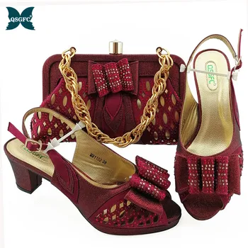 

New Arrivals Italian design Shoes and Bag Set Decorated withItalian Shoes with Matching Bag for Women