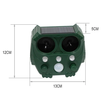 

Solar Ultrasonic PIR Sensor Dog Pest Repeller Scarer Deterrent Animal Bird Cat For Outdoor Use Garden Supplies