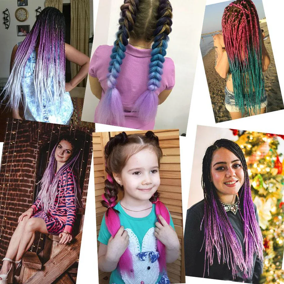LUPU, 24 дюйма, плетеные гигантские цветные волосы, большая оплетка, одна штука, 100 г, женские светлые, розовые, черные плетеные волосы для наращивания