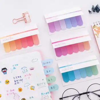 

100/120 Sheets/pack Gradient Color Memo Pad Kawaii Japanese Sticky Notes Cute Colorful Planner Page School Stationery Supplies