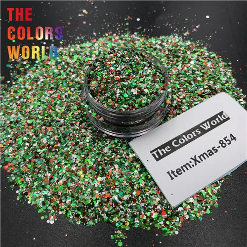 Xmas-854 200g TCT-375, рождественские ногти, блестящий дизайн ногтей, Рождественское украшение, картина для лица, Тумблеры, ручной работы, вечерние аксессуары для фестиваля - Цвет: Xmas-854 200g