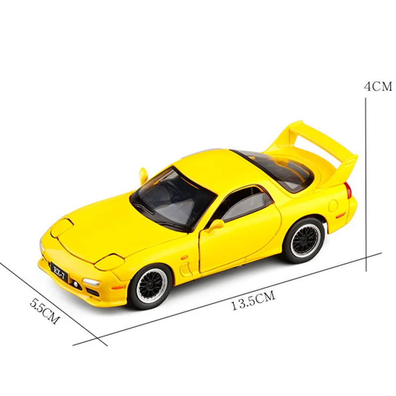 1:32 3 цвета RX7 Diecasts автомобили из алюминиевого сплава с принтом «Тачки», модель 4 двери уникальный спортивный автомобиль со светом и звуком отступить модели V230