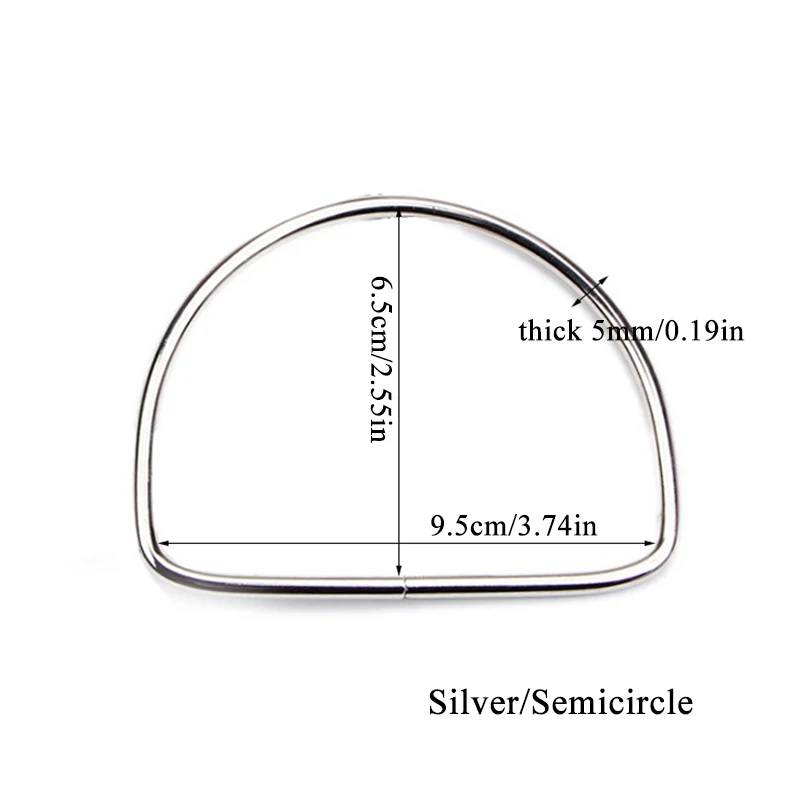 silver semicircle DIY сумки на плечо Obag ручки кошачьи ушки металлическая ручка для сумки женские аксессуары для сумок Замена для изготовления сумки Кошелек Рамка - Цвет: silver semicircle