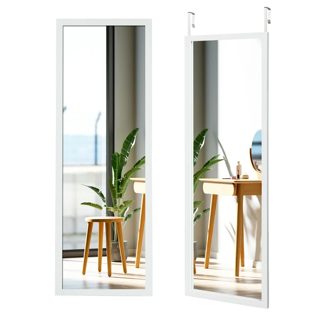 bewijs Verzadigen condensor Deur Muur Gemonteerde Spiegel Volledige Lengte Opknoping Houten Frame  Spiegel Decor Wit HW66332WH _ - AliExpress Mobile