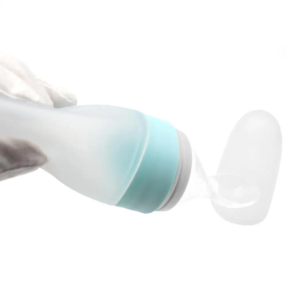 Squeezing Feeding Bottle Silicone Newborn Baby Training Rice Spoon Infant Cereal Food Supplement Feeder Feeding Spoon For Baby