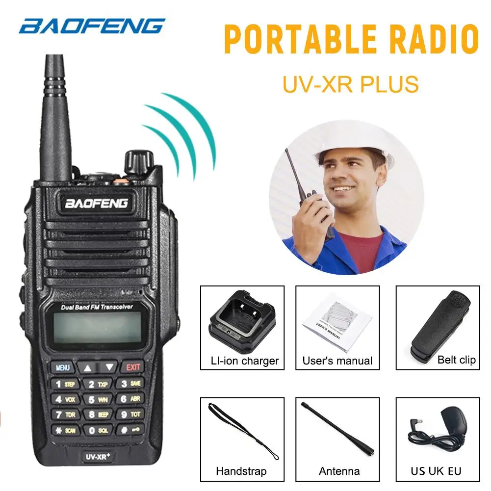 Baofeng UV-XR PLUS 10 Вт Мощный IP67 10 Вт водонепроницаемый Walkie Talkie CB радио портативный 10 км дальность двухстороннее радио