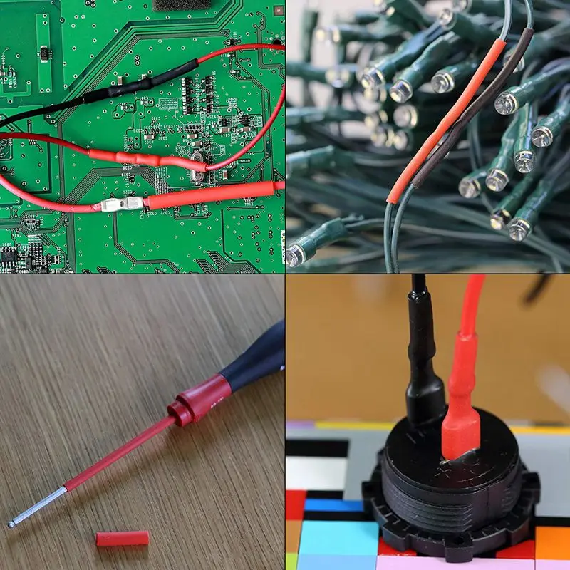 Heat Shrink Tubing 270Pcs 3:1 Shrink Ratio Dual Wall Adhesive Lined 6 Size: 3/8",1/4",3/16",1/8",3/32",1/16" 2 Color KIT