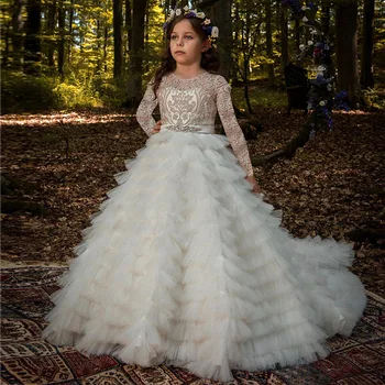 

Tailed Sleeveless Cake Princess Dress Girl Tuxedo Party For 2020 Autumn Girls Dresses Wedding Dress