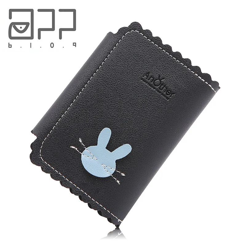 

2019 Cute Cartoon Rabbit 6 Car Keychain Key Holder Bag PU Leather Housekeeper Holders Keychain Case Wallet Cover 2 Card Holder