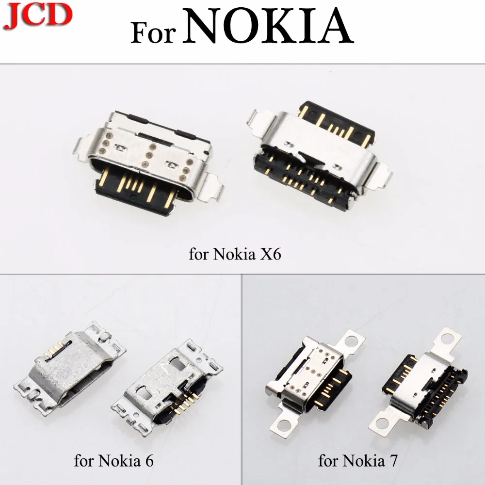 JCD USB разъем для NOKIA 6 7 Micro USB разъем постоянного тока разъем питания Хвост зарядки порт Гнездо для Nokia X6 TA-1099
