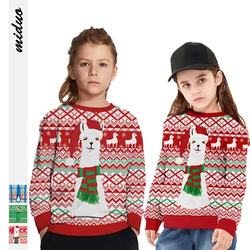 

Boys Christmas Shirt Children Baby Boys Clothes Autumn and Winter Girls Cotton Long Sleeve O-neck Sheep Print Stripe T Shirt