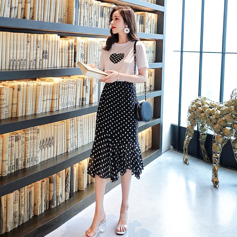 

Solid Color Fashion 2019 Summer Crew Neck Loose Waist Comfortable Simple Versatile Cool Short Sleeve Set