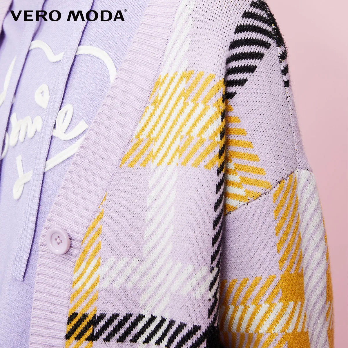 Vero Moda зимний клетчатый v-образный вырез длинный кардиган, пальто, свитер | 319325501