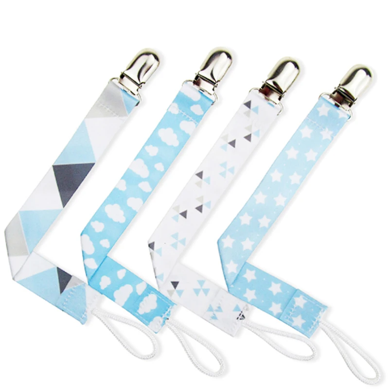 

4Pcs Baby Pacifier Clip Chain Ribbon Dummy Holder Soother Pacifier Clips Leash Strap Nipple Holder For Infant Feeding