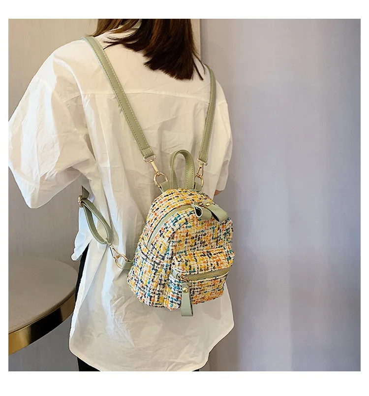 Милый соломенный маленький рюкзак женский сумка на плечо летний Повседневный простой мини рюкзак женский школьный рюкзак сумка для девочки-подростка