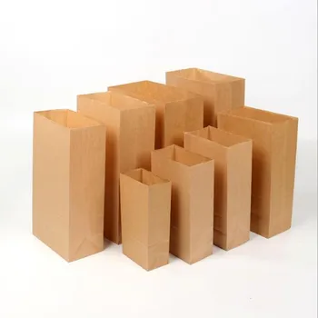 

50/100pcs Kraft Paper Sandwich Bread Bags Food Tea Small Bags Party Wrapping Gift Takeout Eco-friendly Packing Bag Yx
